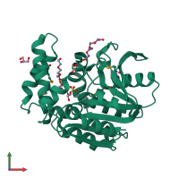 PDB entry 3oos coloured by chain, front view.