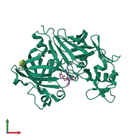 Monomeric assembly 1 of PDB entry 3oot coloured by chemically distinct molecules, front view.