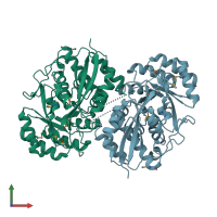 PDB entry 3op2 coloured by chain, front view.