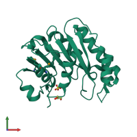 PDB entry 3opn coloured by chain, front view.