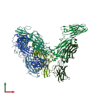 PDB entry 3opu coloured by chain, front view.