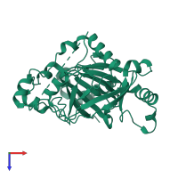 PDB entry 3opw coloured by chain, top view.