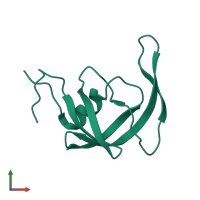 PDB entry 3oq7 coloured by chain, front view.