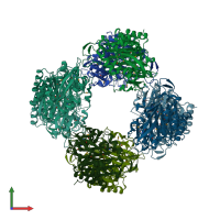 PDB entry 3oqb coloured by chain, front view.