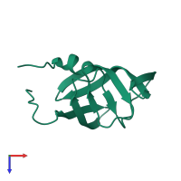 PDB entry 3oqd coloured by chain, top view.