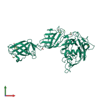 PDB entry 3orj coloured by chain, front view.