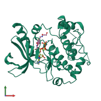 PDB entry 3os3 coloured by chain, front view.