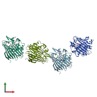 PDB entry 3os7 coloured by chain, front view.