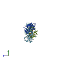 PDB entry 3os7 coloured by chain, side view.