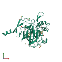 PDB entry 3osd coloured by chain, front view.