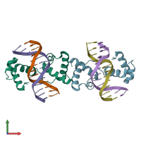 PDB entry 3osf coloured by chain, front view.