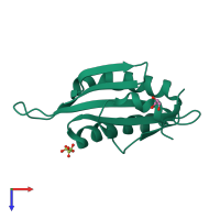 PDB entry 3osm coloured by chain, top view.