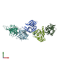 PDB entry 3osy coloured by chain, front view.