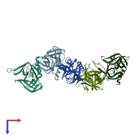 PDB entry 3osy coloured by chain, top view.