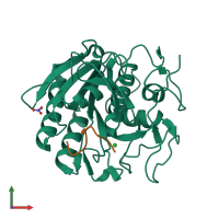 PDB entry 3osz coloured by chain, front view.