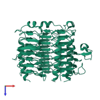 Carbonic anhydrase in PDB entry 3ou9, assembly 1, top view.