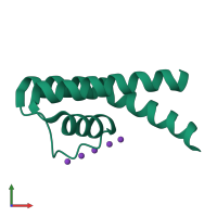 PDB entry 3ous coloured by chain, front view.