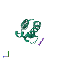 PDB entry 3ous coloured by chain, side view.