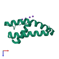 PDB entry 3ous coloured by chain, top view.