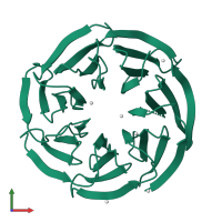 Monomeric assembly 1 of PDB entry 3ow8 coloured by chemically distinct molecules, front view.