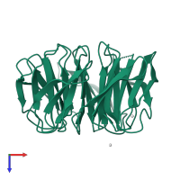 Monomeric assembly 1 of PDB entry 3ow8 coloured by chemically distinct molecules, top view.