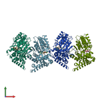 PDB entry 3ox4 coloured by chain, front view.