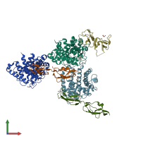 PDB entry 3oxu coloured by chain, front view.