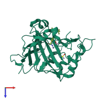 PDB entry 3oy0 coloured by chain, top view.