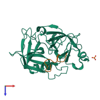 PDB entry 3oy5 coloured by chain, top view.