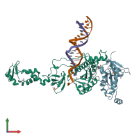 PDB entry 3oy9 coloured by chain, front view.