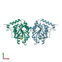 PDB entry 3ozd coloured by chain, front view.