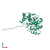 PDB entry 3ozt coloured by chain, front view.