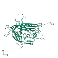 PDB entry 3p0s coloured by chain, front view.