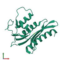 PDB entry 3p1g coloured by chain, front view.