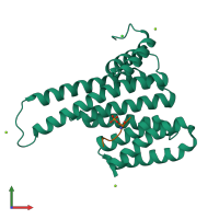 PDB entry 3p1p coloured by chain, front view.