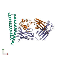 PDB entry 3p30 coloured by chain, front view.