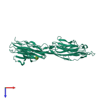 PDB entry 3p3y coloured by chain, top view.