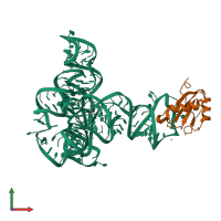 PDB entry 3p49 coloured by chain, front view.