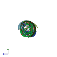 PDB entry 3p4b coloured by chain, side view.