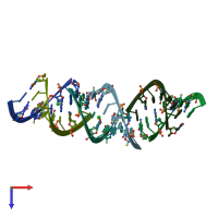 PDB entry 3p4b coloured by chain, top view.