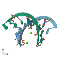 PDB entry 3p4c coloured by chain, front view.