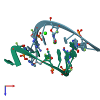 PDB entry 3p4c coloured by chain, top view.