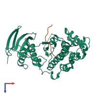 PDB entry 3p4k coloured by chain, top view.