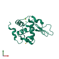 PDB entry 3p4z coloured by chain, front view.