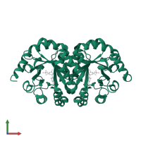 Orotidine 5'-phosphate decarboxylase in PDB entry 3p61, assembly 1, front view.