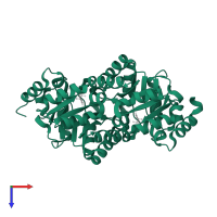 Orotidine 5'-phosphate decarboxylase in PDB entry 3p61, assembly 1, top view.