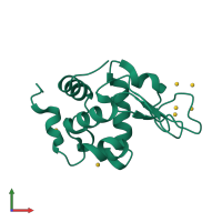 PDB entry 3p68 coloured by chain, front view.