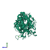 PDB entry 3p7s coloured by chain, side view.