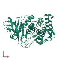 PDB entry 3p7v coloured by chain, front view.