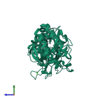 PDB entry 3p7v coloured by chain, side view.